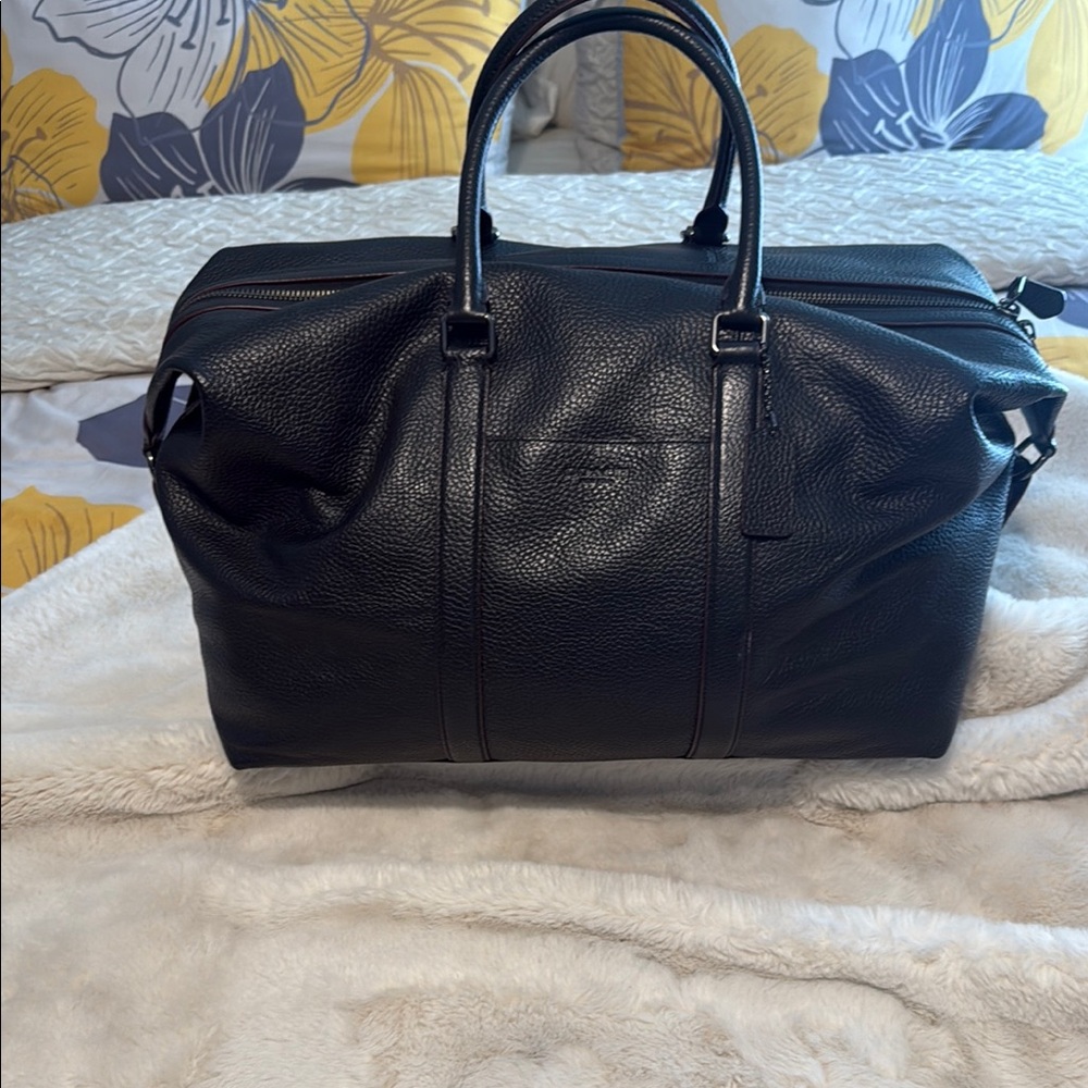 Coach Black Leather Duffel Bag